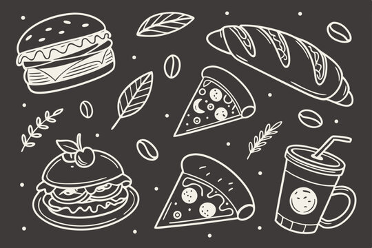 fast food seamless pattern