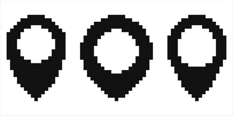 Location pin pixel icon. Pixel art