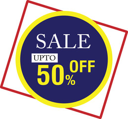 50% off sale tag. Sale of special offers. Discount with the price is 50%.