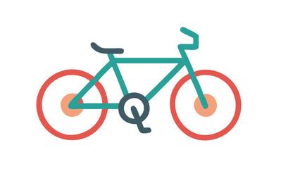 Fototapeta premium Creative bicycle illustration in minimalist style featuring a unique color palette with circular wheels