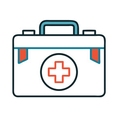 Obraz premium First aid kit displayed against a white background for emergency preparedness and health safety awareness