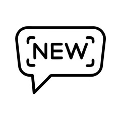 Fototapeta premium Creative design of a speech bubble with the word new highlighting innovation in marketing and communication strategies