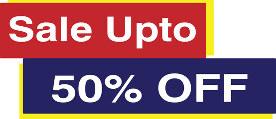 50% off sale tag. Sale of special offers. Discount with the price is 50%.