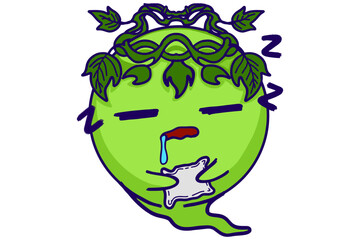 Happy Earth Day - Expression of Sleeping Mascots Kawaii Stickers