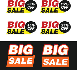 Big sale banner template design for web or social media, Banner template for Big sale with red price tags for discount. Suitable for promotion needs, Vector on transparent background image