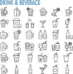 Assortment of Drink and Beverage Icons