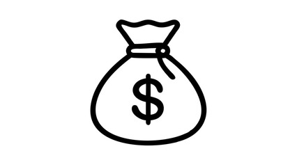 Fototapeta premium Money bag icon symbolizing wealth and financial transactions in a minimalistic design suitable for various uses