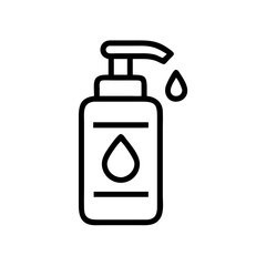 Hand soap dispenser with pump and droplet in minimalistic style suitable for bathroom or kitchen decor