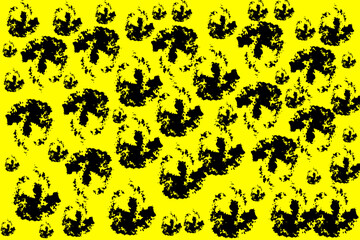 Background with circles and shapes, black color, great for design. Texture with perforation of...