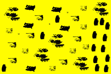 Background with circles and shapes, black color, great for design. Texture with perforation of...