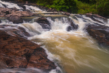 waterfall cascades over the rocks