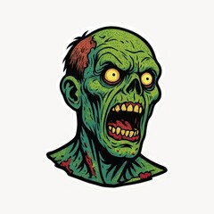 Fototapeta premium Colorful, cartoon zombie illustration.