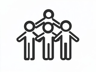 business people with idea, line icon teamwork, group of people 