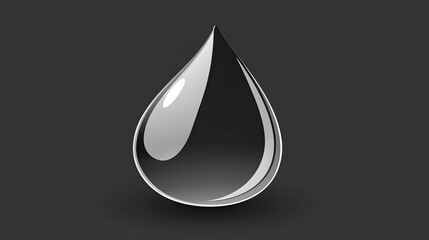 Sleek Black Oil Drop Abstract Graphic Design