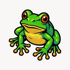 Obraz premium Vibrant cartoon frog illustration