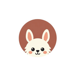 Obraz premium Adorable Bunny Face Design Perfect for Branding Cute Animal Logo Childrens Book Icons