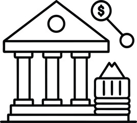 Savings and budget planner vector Line art illustration Bank Account and Savings Tracker Illustration