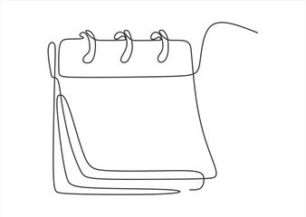 Minimalist Continuous Line Drawing of a Calendar. line icon-continuous line drawing. Editable stroke. 