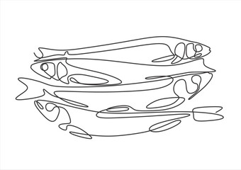 Fish in a Minimalist One-Line Drawing