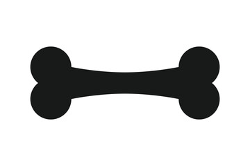 A black bone illustration centered on a white background evokes thoughts of pets and animals. The bone is a cartoon illustration, simplified for a playful design.