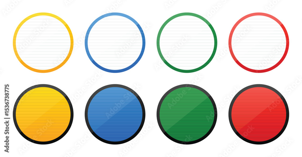 Poster a collection of eight circles is arranged against a white background. each circle features a distinc