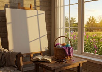 Fototapeta premium blank canvas mockup 