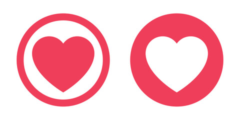 Two stylized red heart icons are displayed on a white background. One heart is filled-in, the other is outlined with a red border. These icons may represent affection and appreciation.