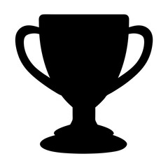 Black silhouette of a trophy cup standing for achievement and victory