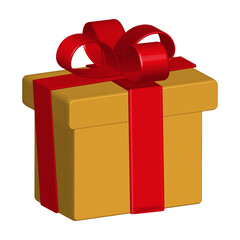 Colorful 3D Gift Box on White Background