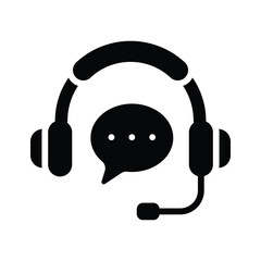 Customer support icon designed in glyph style