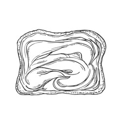 Peanut Butter Toast sketch. Illustration isolated on white background.