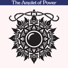 Ancient Power Amulet Vector – Mystical Symbol Silhouette for Magical Designs