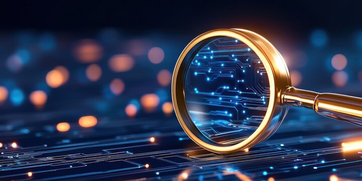 Magnifying Glass Reveals Circuit Board Technology Details