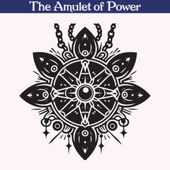 Ancient Power Amulet Vector – Mystical Symbol Silhouette for Magical Designs