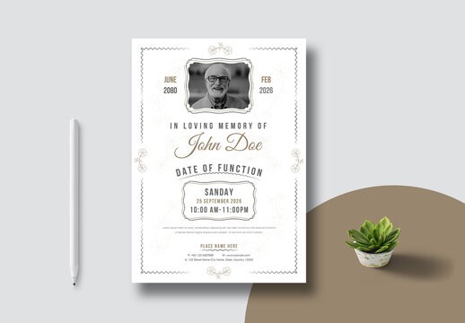 Funeral Program Card Design Layout