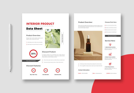 Interior Product Data Sheet Template Layout