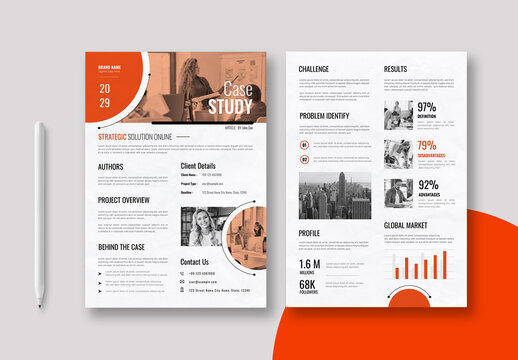 Modern And Clean Case Study Template Layout