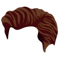 Men's smooth brown hair styling template side view for male characters