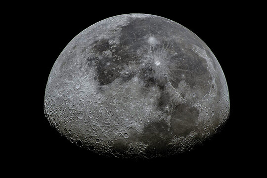 Captivating high resolution image of the Moon showcasing its heavily cratered lunar surface and impressive details. - Powered by Adobe