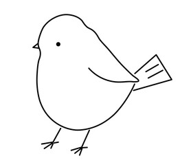 cute cartoon bird vector icon on white background
