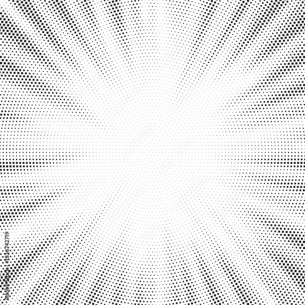 Aufkleber Halftone gradient sun rays pattern. Abstract halftone vector dots background. monochrome dots pattern. Vector background in comic book style with sunburst rays and halftone. Retro pop art design.