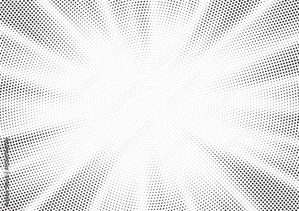 Aufkleber Halftone gradient sun rays pattern. Abstract halftone vector dots background. monochrome dots pattern. Vector background in comic book style with sunburst rays and halftone. Retro pop art design.
