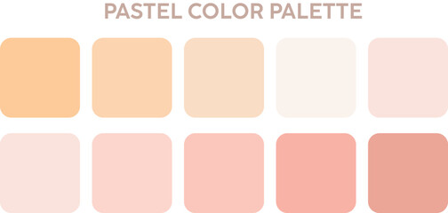 vector color palette, Pastel Color Palette, Trendy pallete of color. Cozy color pallete. Swatch summer candy shade tone, Pastel colors set 