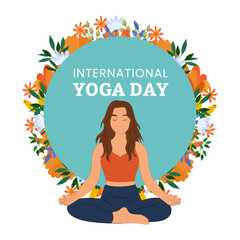 Peace, Posture, Power – Yoga Day Creative Design, Yoga and Meditation Day Illustration for Wellness Campaign