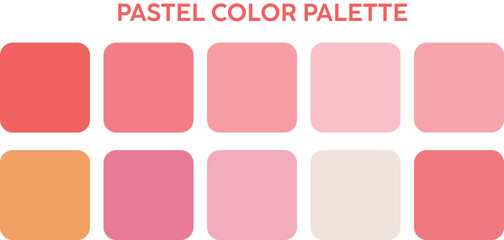 vector color palette, Pastel Color Palette, Trendy pallete of color. Cozy color pallete. Swatch summer candy shade tone, Pastel colors set 