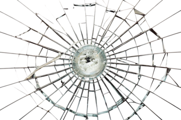 cracked glass effect with  isolated on white background PNG AI  GENERATED