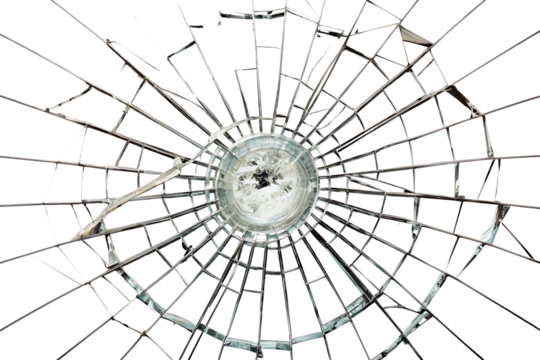 cracked glass effect with  isolated on white background PNG AI  GENERATED