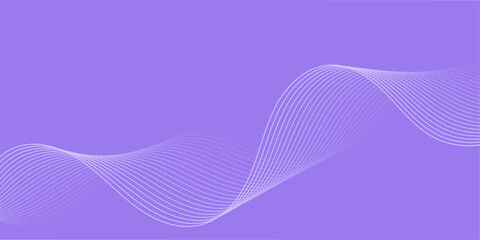 Abstract background with lines and waves. Medium banner size. Element for design isolated. Vector background for brochure, booklet, flyer, poster. Purple gradient. Violet