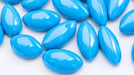 Shiny Blue Oval Capsules Abstract Background