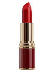 Bright red lipstick in elegant gold case perfect for enhancing beauty and style for various occasions and makeup looks